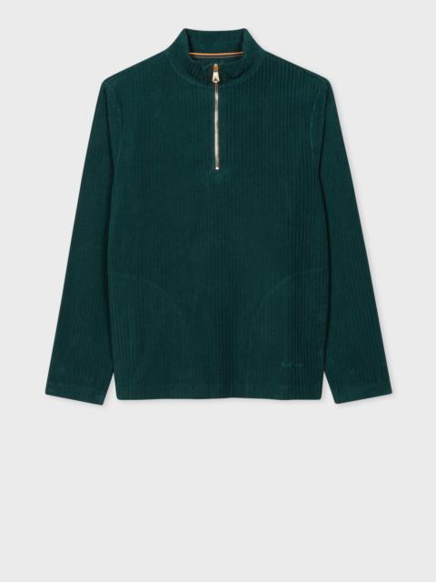 Brushed Cotton Zip-Neck Sweatshirt