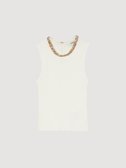 Sandro Vest top with jewellery neck