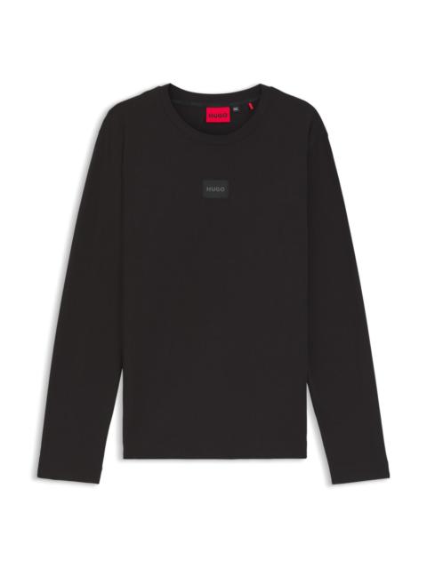 HUGO LOGO-LABEL PYJAMA T-SHIRT IN A COTTON BLEND