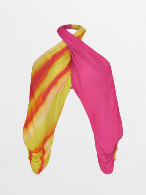 SILVIA TCHERASSI Juno Blouse Fuschia Lime Stripes