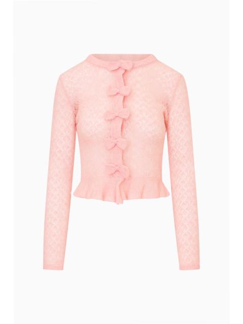LoveShackFancy Galle Wool-Mohair Pointelle Cardigan
