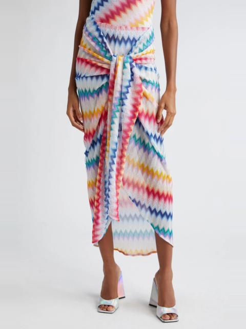 Chevron Skirted Cover-Up Shorts