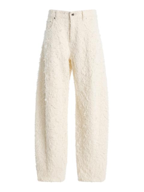 HAIKURE Clyde Fur-Denim Barrel-Leg Jeans