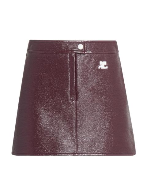 courrèges Women's Reedition Vinyl A-Line Miniskirt - Burgundy
