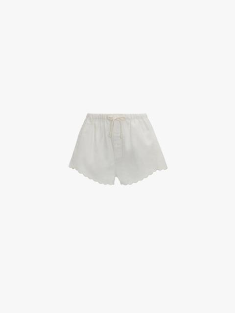Victoria Beckham Embroidered Mini Short In White