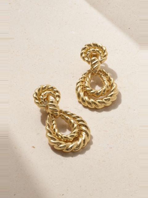 DAVID WEBB Lasso 18-karat gold clip earrings