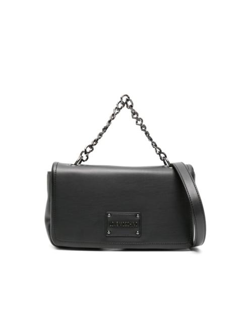 Moschino logo-plaque foldover-top crossbody bag