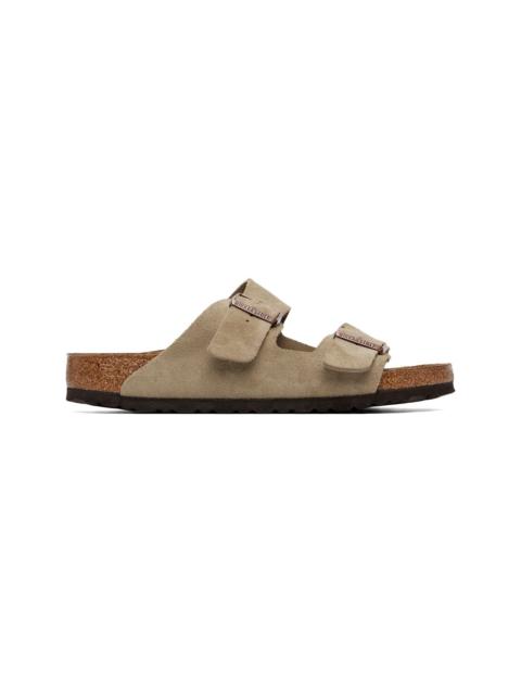 BIRKENSTOCK Taupe Regular Arizona Suede Leather Sandals