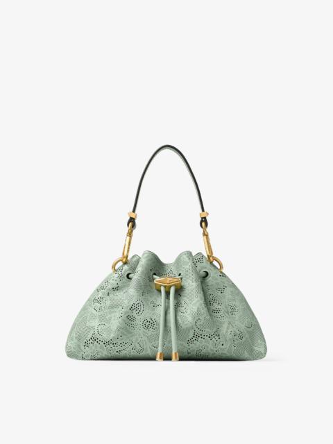 JIMMY CHOO Cinch Small
Verde Jimmy Choo Perforated Leather Lace Bucket Bag