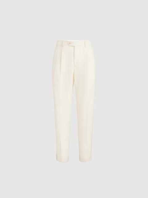 Brunello Cucinelli Silk, linen and wool hopsack trousers with pleat