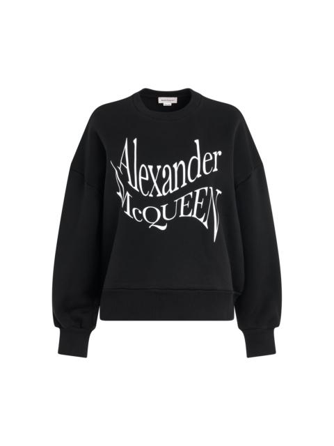 Alexander McQueen Warped Print Sweatshirt in Black