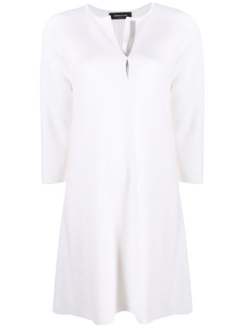 FABIANA FILIPPI split-neck knitted wool minidress