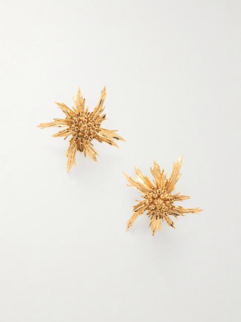 SAINT LAURENT Chardon Gold-tone Clip Earrings