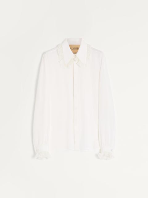 Valentino VALENTINO CREPE DE CHINE SILK SHIRT WITH RUFFLES