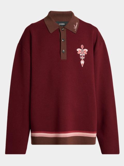 AMIRI Men's Lasso Knit Oversized Polo Sweater