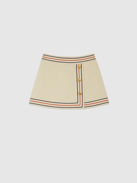 GUCCI Cotton linen wrap skirt