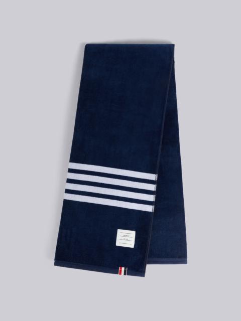 Thom Browne Navy Tricotton Terry 4-Bar Large Gym Towel