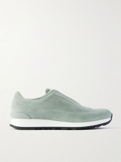John Lobb Lift Suede Slip-On Sneakers Gray green