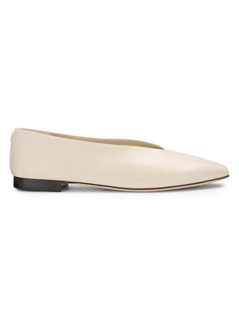 JIMMY CHOO Women's Margot Shiny Leather Ballet Flats - Bone
