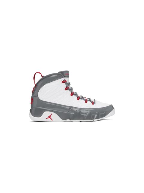 Jordan White & Gray Air Jordan 9 Retro Sneakers