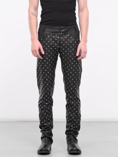 M.A+ Silver Cross Leather Trousers