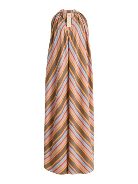 MARRAKSHI LIFE Exclusive La Isla The Cotton Halter Dress brown