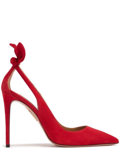 105mm Bow Tie suede pumps