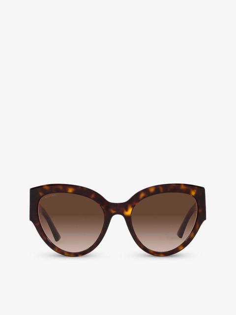BVLGARI BV8258 butterfly-frame tortoiseshell-pattern acetate sunglasses