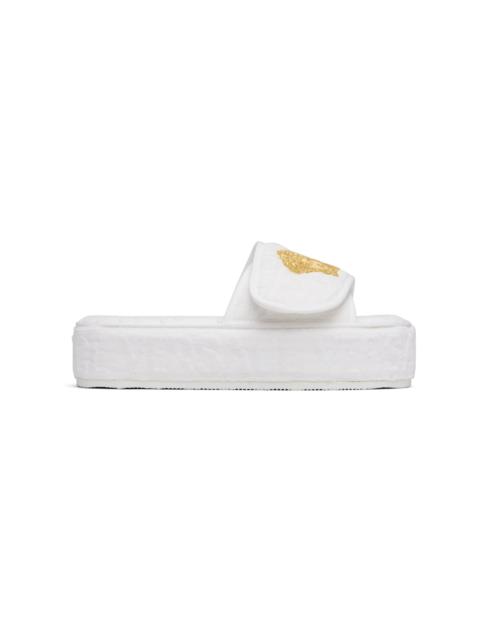 VERSACE White 'Versace Allover' Slippers