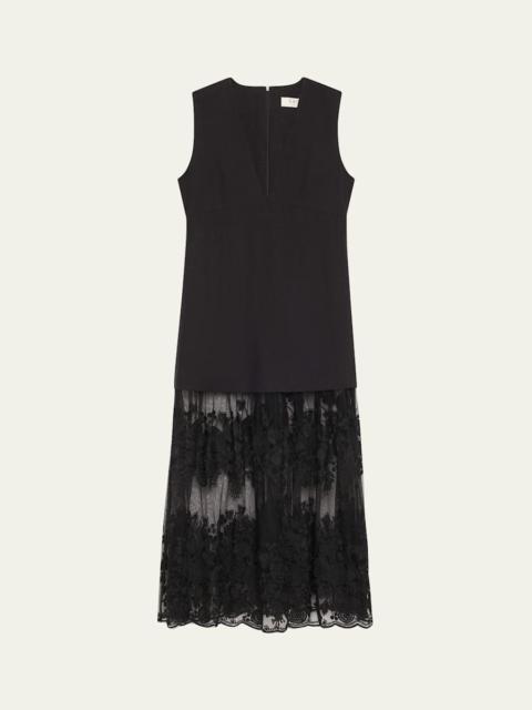 Sea Arielle Lace V-Neck Midi Dress