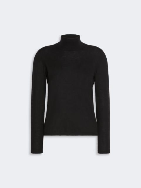 Max Mara GATTO Cashmere yarn polo-neck sweater - BLACK
