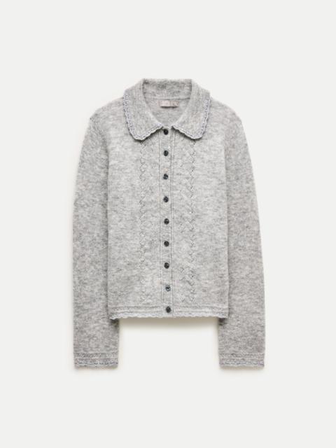 J.CREW Pointelle cardigan in alpaca blend