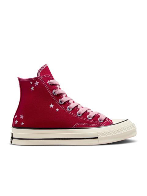 Converse CHUCK 70 HIGH 'EMBROIDERED STARS - DAYS AHEAD RED'