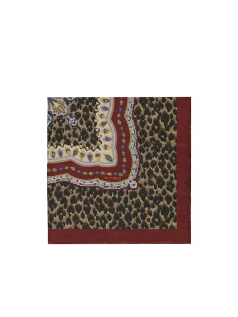 Etro Paisley leopard-print scarf