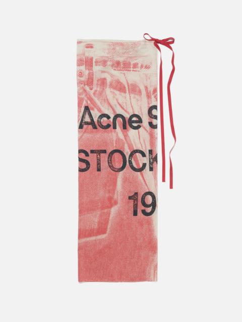 Acne Studios Thin printed scarf - Dark pink