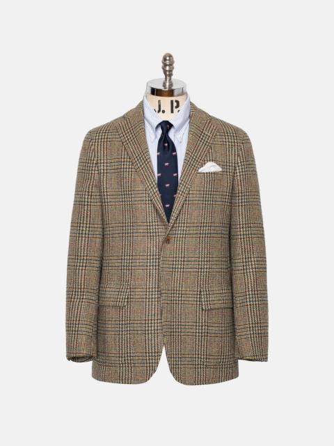 J. PRESS MADE-IN-USA MAGEE DONEGAL MIST MEDIUM BROWN GLEN PLAID SPORT COAT