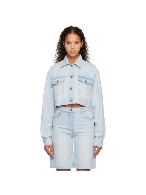 SYSTEM Blue Cropped Denim Jacket