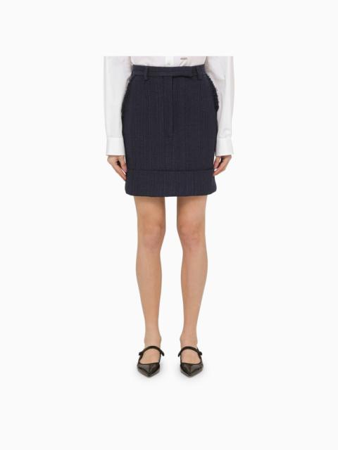 Navy blue cotton-blend skirt
