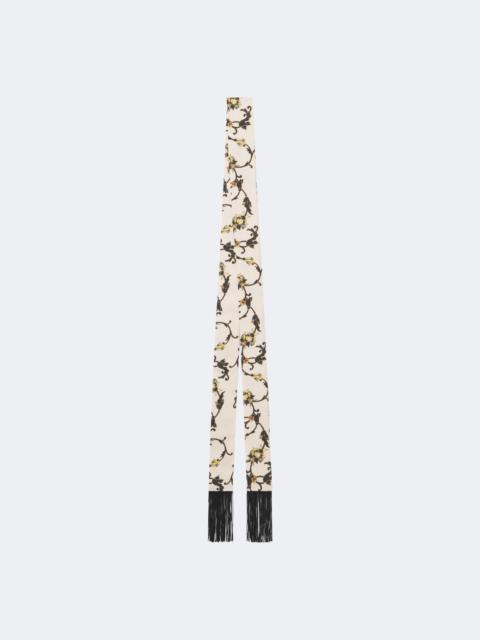 La DoubleJ Printed fringed silk twill scarf