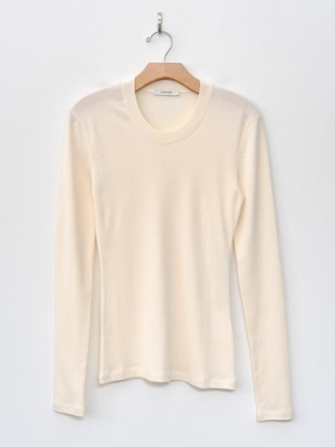 Rib Long Sleeve T-Shirt - Light Cream
