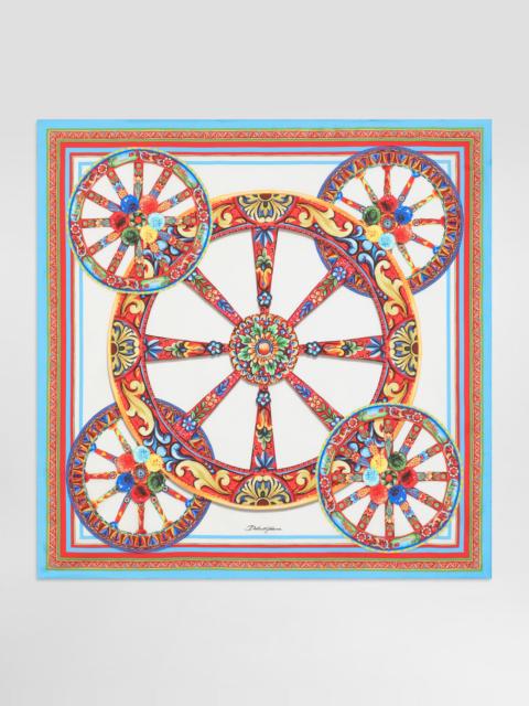 Dolce & Gabbana 90x90 carretto-print silk twill scarf