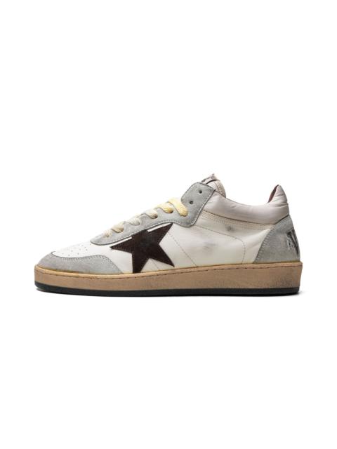 BALLSTAR MID NAPPA AND NYLON UPPER SUEDE TOE STAR AND SPUR "WHITE BEIGE ICE BROWN"