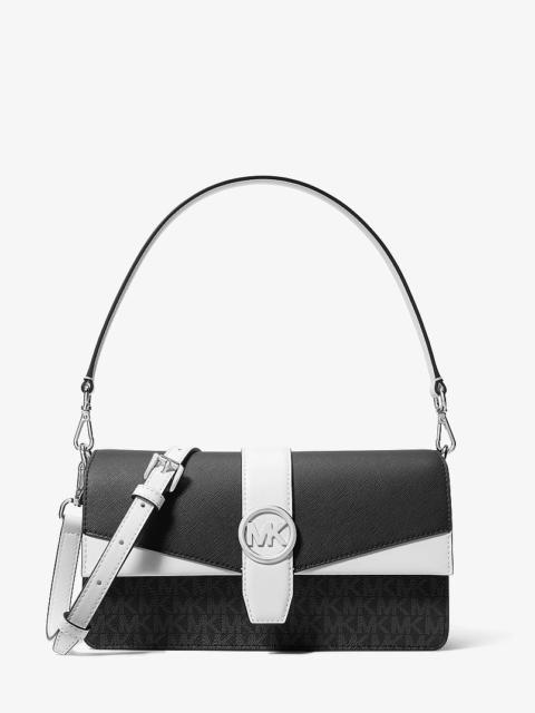 MICHAEL KORS Greenwich Medium Signature Logo Convertible Shoulder Bag