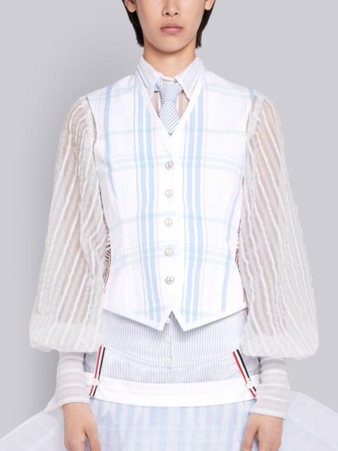 Thom Browne Multi-Color Plaid Seersucker Corseted Vest