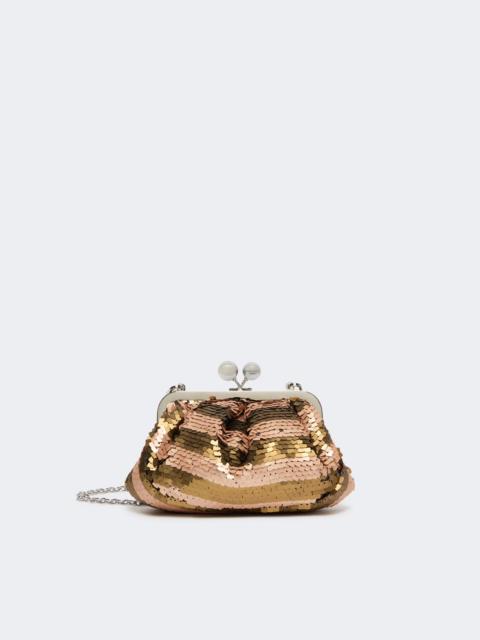 WEEKEND Max Mara BARCA Small Pasticcino Bag with sequin stripes - BEIGE