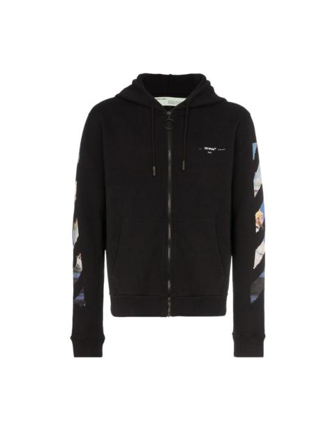 Off-White Diag Multicolour Zipped Hoodie 'Black'