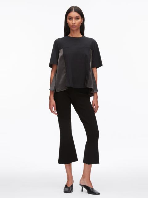 3.1 Phillip Lim Puff Sleeve Flounce T-Shirt with Satin Panels