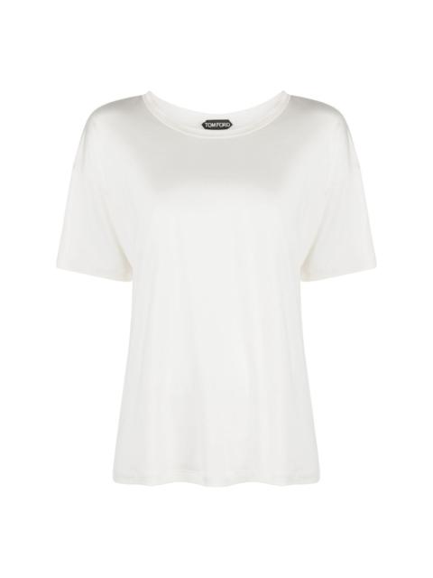 short-sleeve silk T-shirt