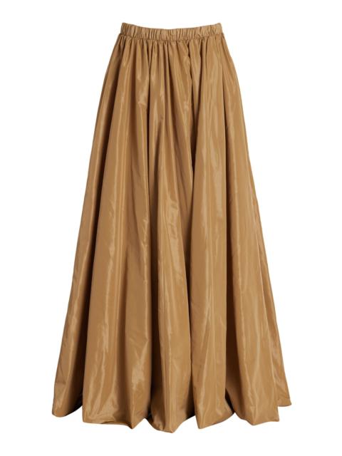 STAUD Bellagio Taffeta Maxi Skirt brown