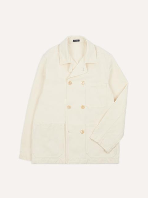 Drake's Ecru Cotton-Linen Double-Breasted Chore Coat